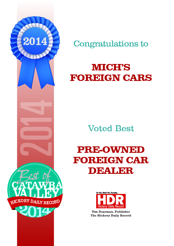 Michs Foreign Cars Award